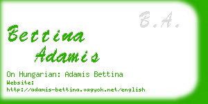 bettina adamis business card